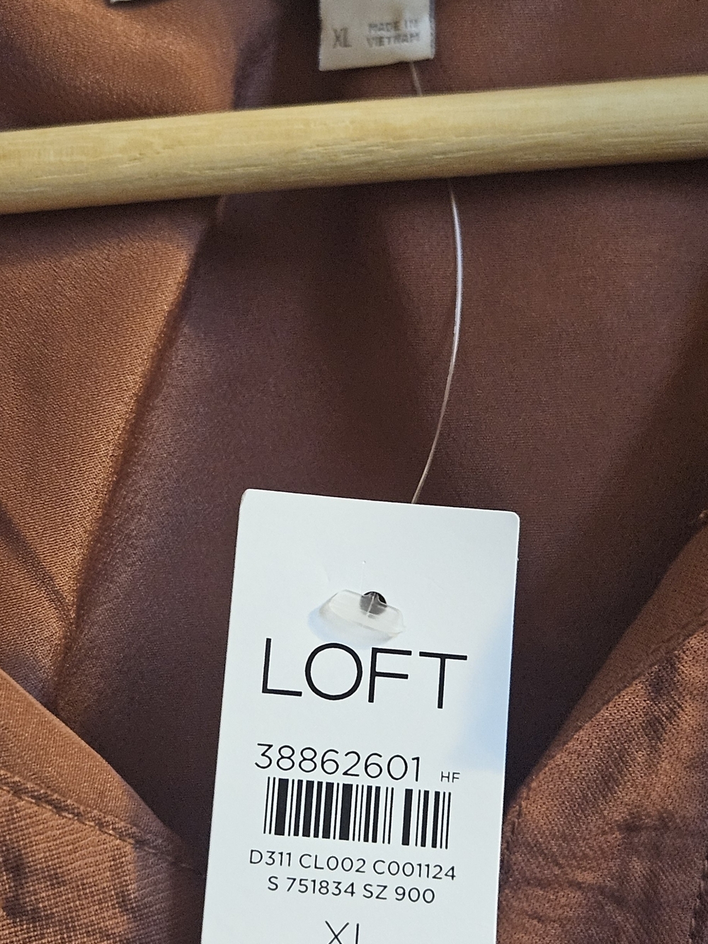 LOFT Rust-Colored Button-Front Collared Women's Top - Picture 3 of 7